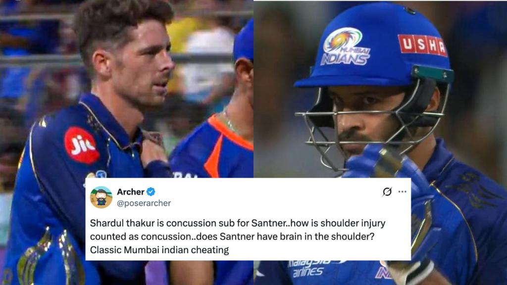 "Classic Cheating": Mumbai Indians Accused of 'Fixing' Over Bizarre Concussion Substitute