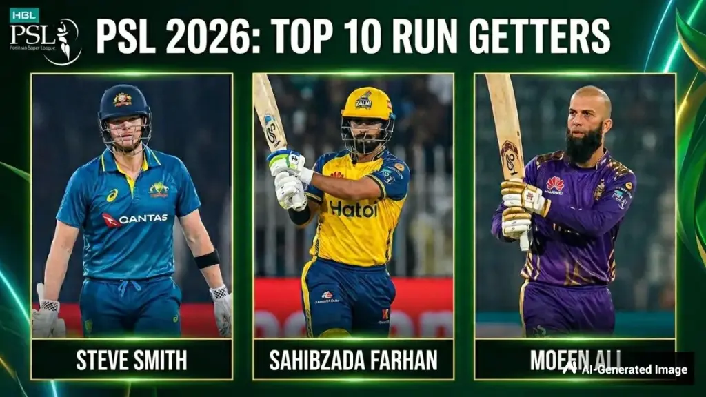 PSL 2026: Top 10 Batters and Team-Wise Run Leaders on April 11